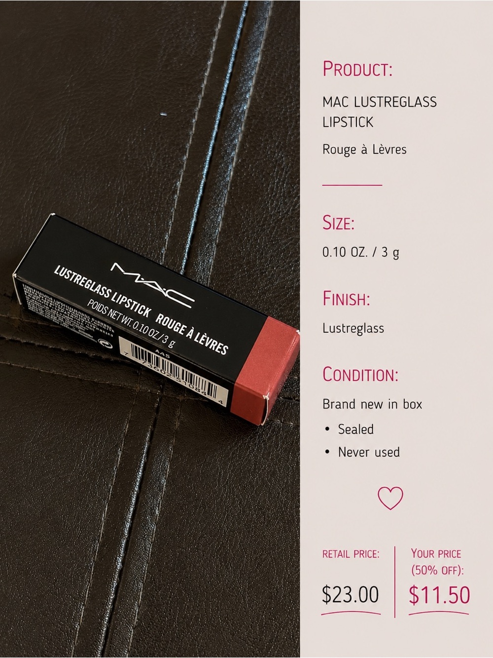MAC Cosmetics Lustreglass Lipstick - Red